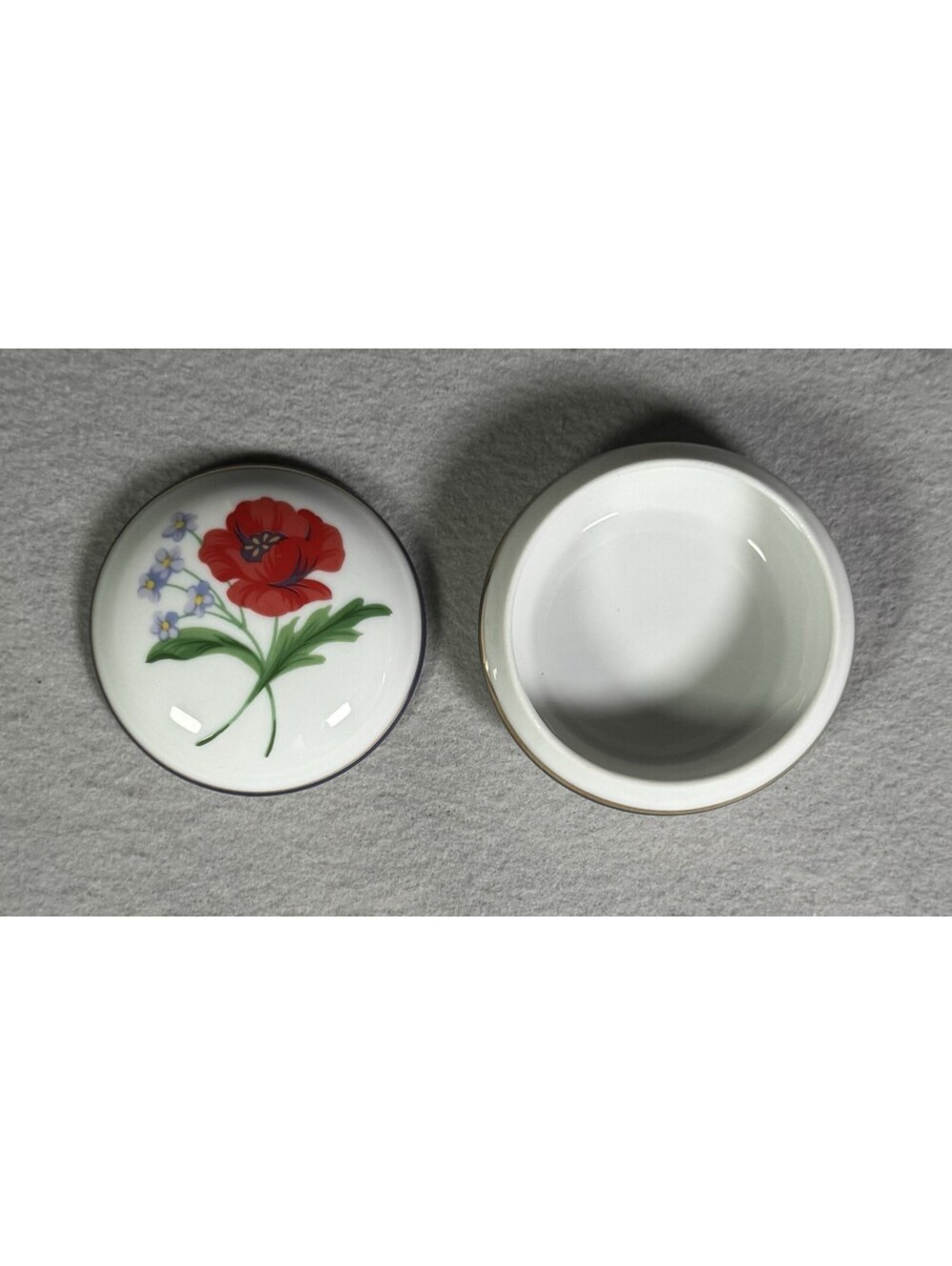Tiffany & Co. Limoges France American Garden Porcelain Trinket Box Poppy Flower - Picture 5 of 9